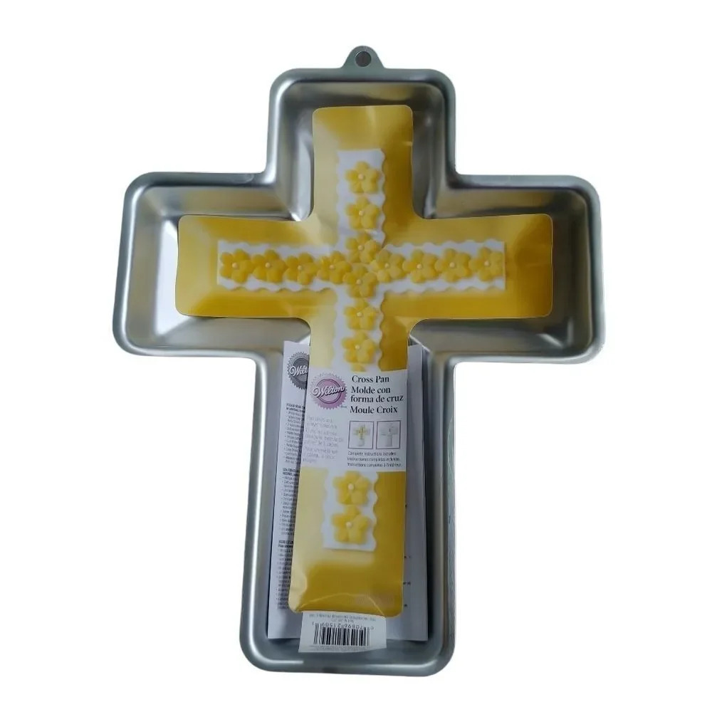 Wilton Christian Cross Aluminum Molded  Cake Pan Baptism Confirmation NWT